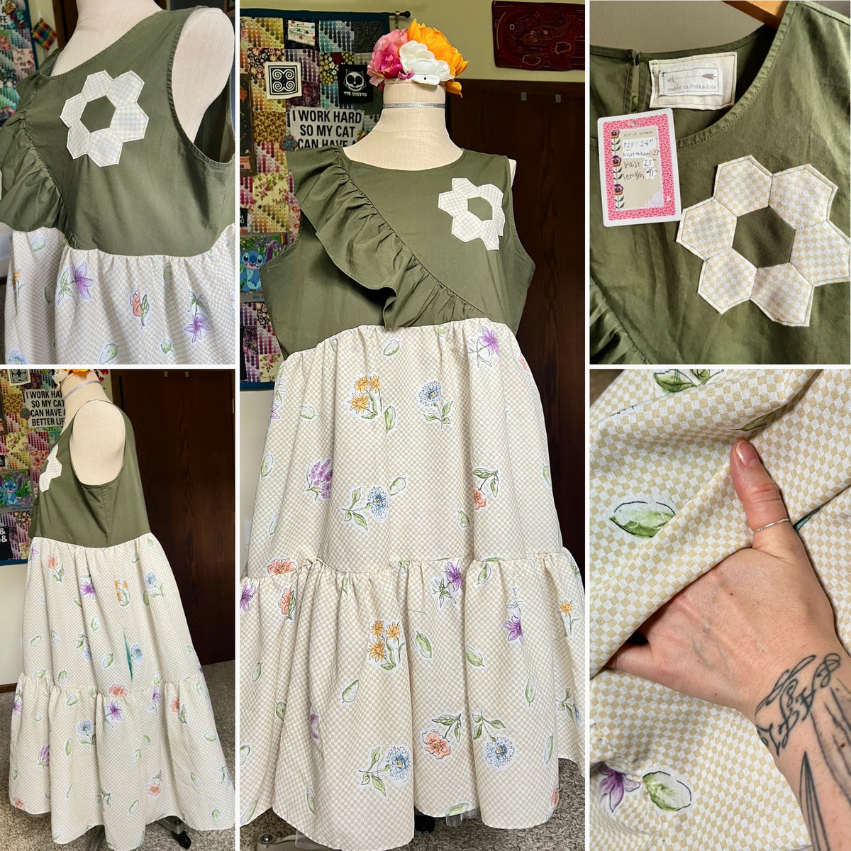 Panic Clothing - Dress Collection - Patchwork Shirtdress - Sustainable Upcycled with Pockets!