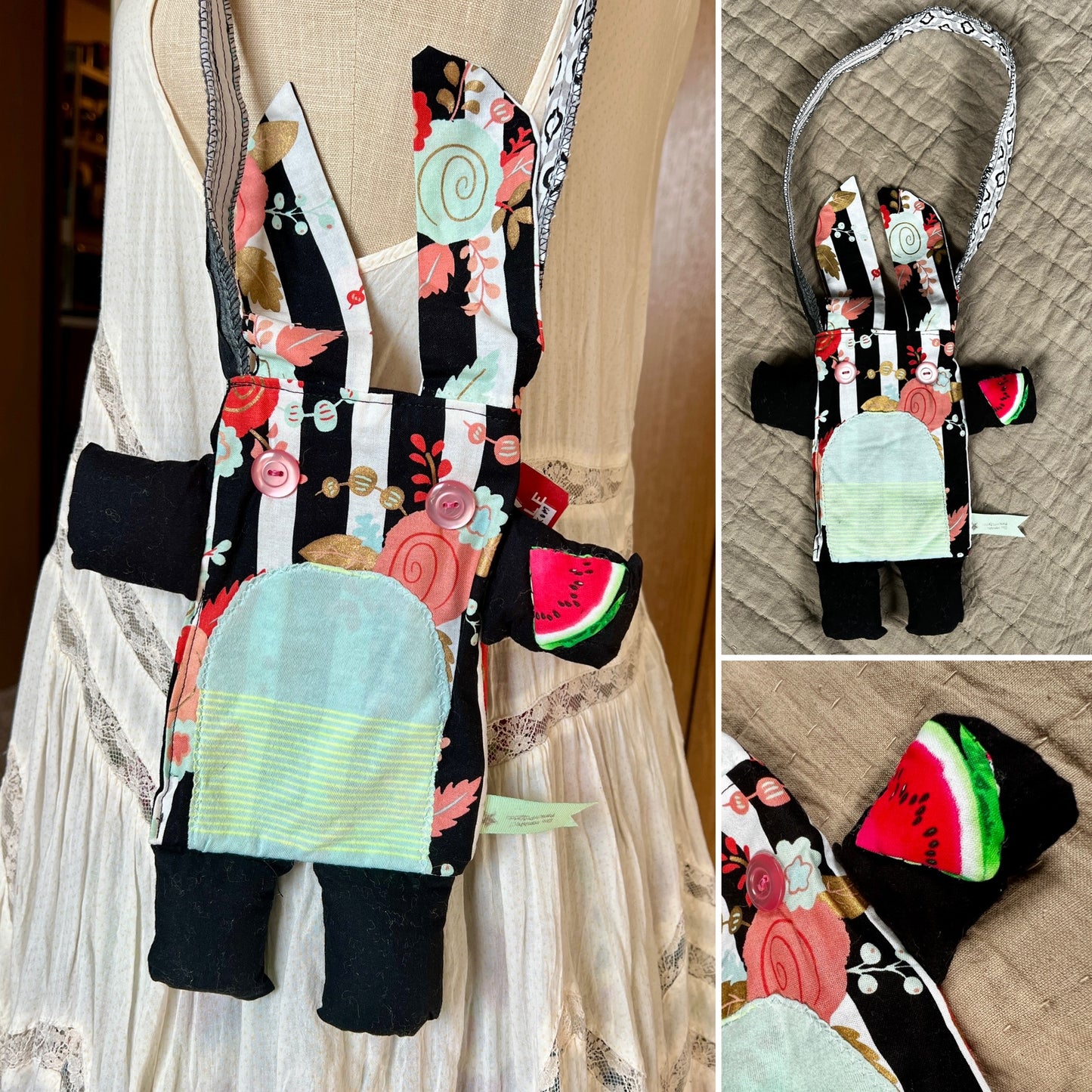 Handcrafted Tote Bag - Monster or Animal Friend - Small Satchel