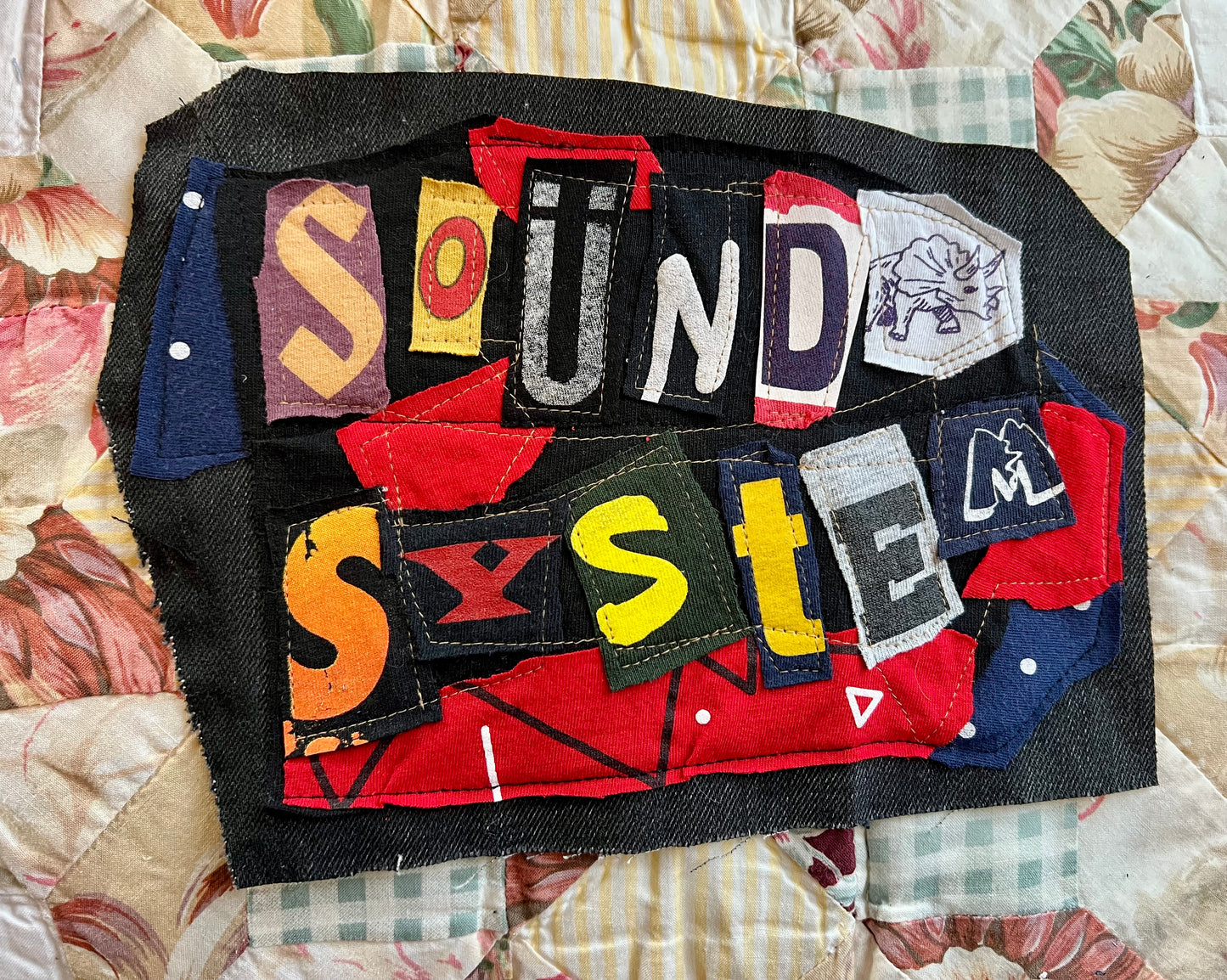 Panic Punk Patch - Ransom Note Letters on Denim