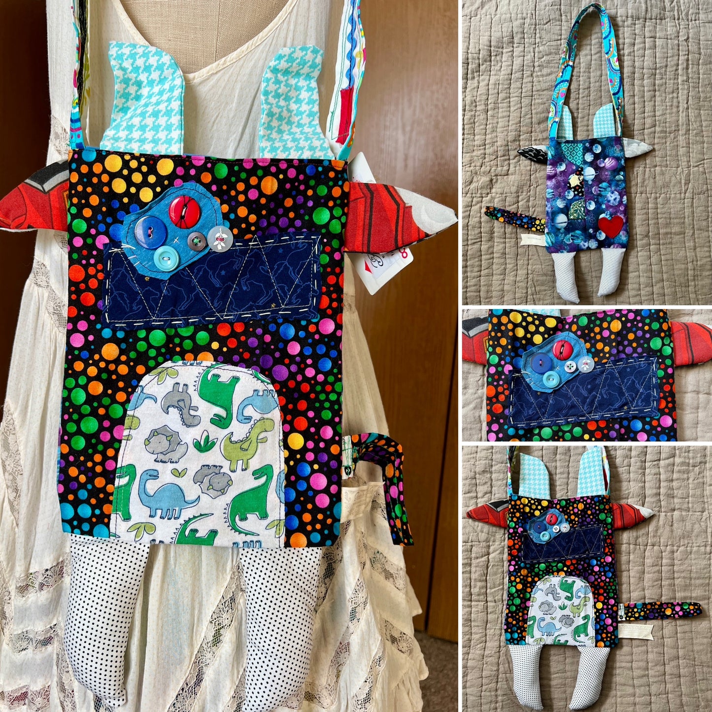 Handcrafted Tote Bag - Monster or Animal Friend - Large Tote