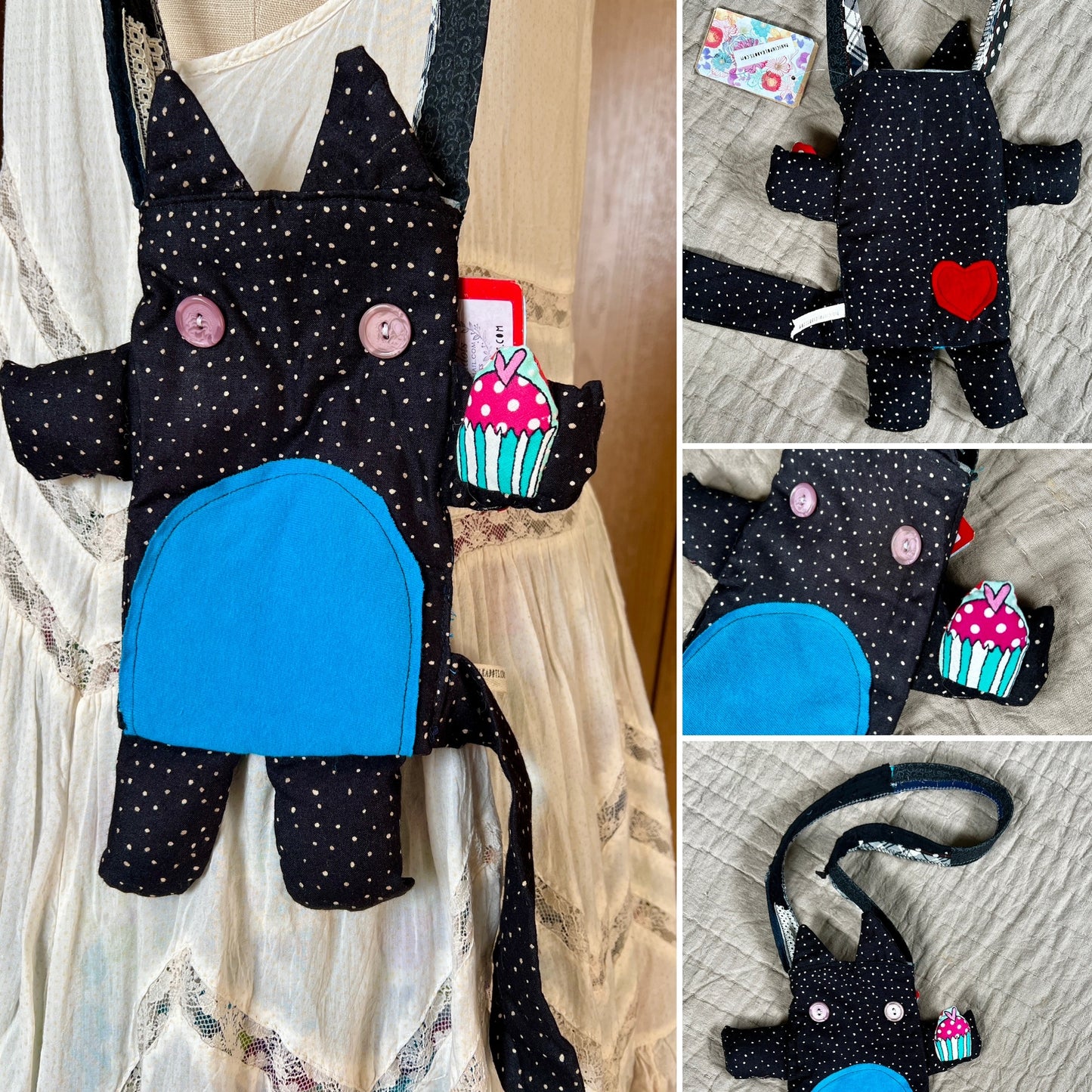 Handcrafted Tote Bag - Monster or Animal Friend - Small Satchel