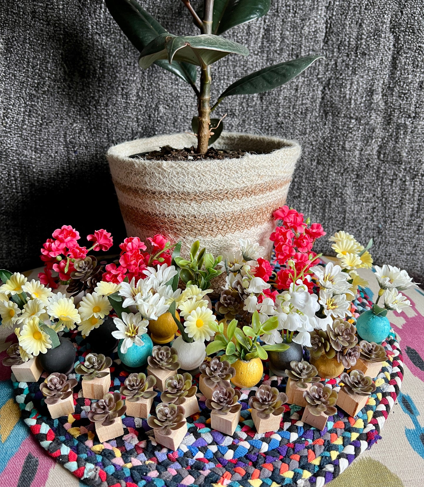 Flowers for Barbie - Miniature Dollhouse Floral Arrangement in Vase - 1:6 Scale