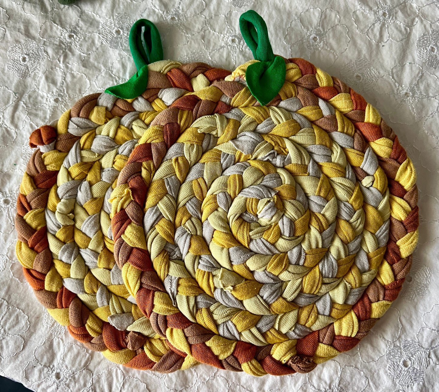 Trivet Potholders - Fruit Collection - Handbraided & Handsewn - Set of Two