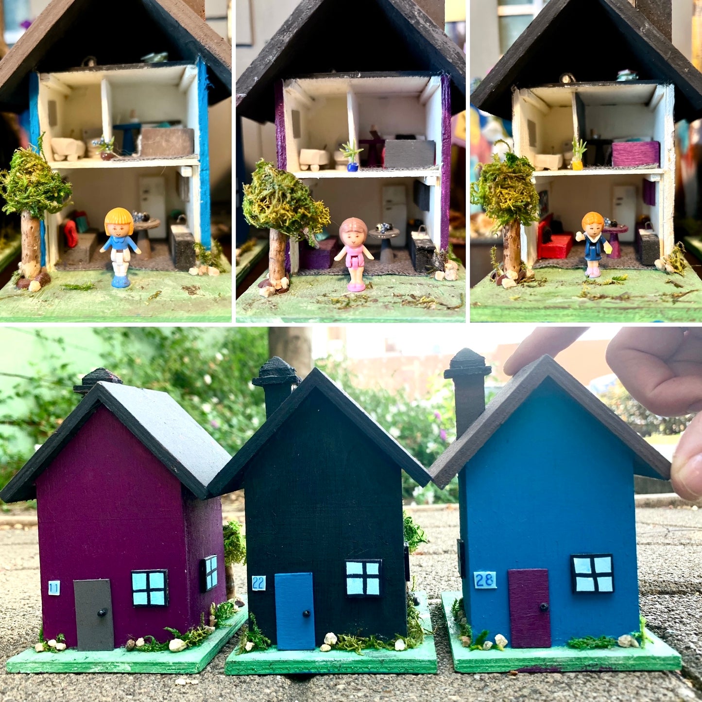 Miniature Tiny Doll House - Polly Pocket Sized - Includes one Vintage Polly Pocket Doll