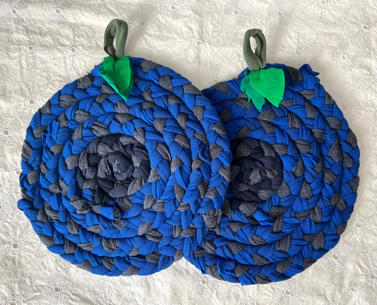 Trivet Potholders - Fruit Collection - Handbraided & Handsewn - Set of Two