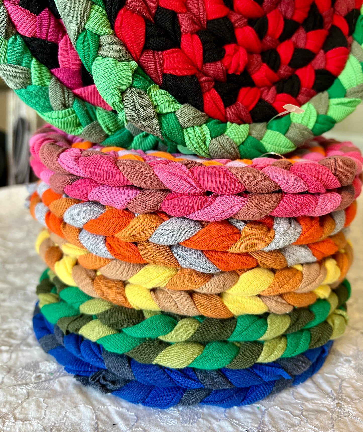 Trivet Potholders - Fruit Collection - Handbraided & Handsewn - Set of Two