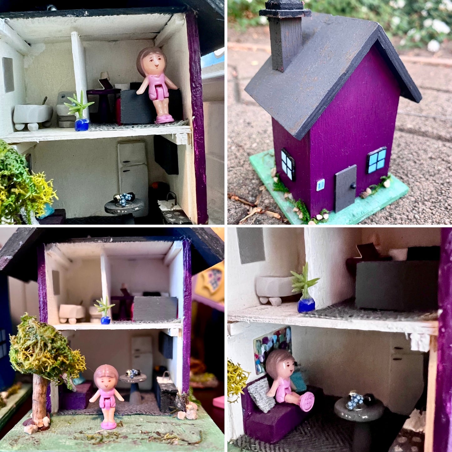 Miniature Tiny Doll House - Polly Pocket Sized - Includes one Vintage Polly Pocket Doll