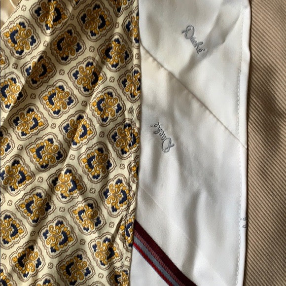 White and cream necktie skirt, closeup of necktie detail