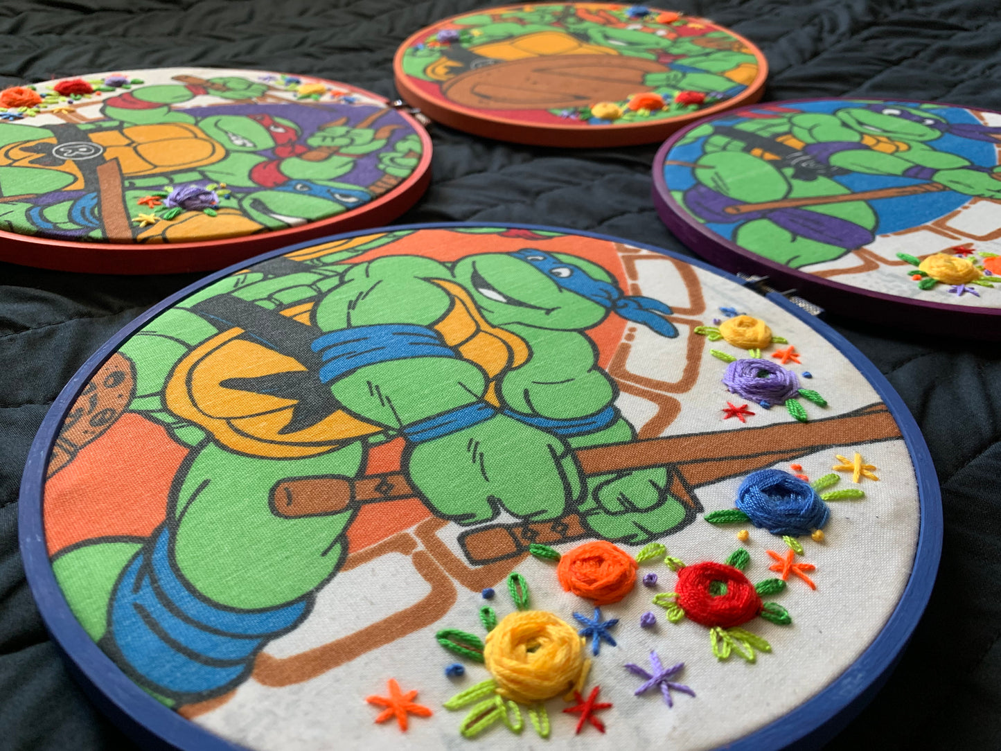 Embroidery Hoop Wall Art - Teenage Mutant Ninja Turtles TMNT - Ariel Little Mermaid - Star Wars Squad Leader