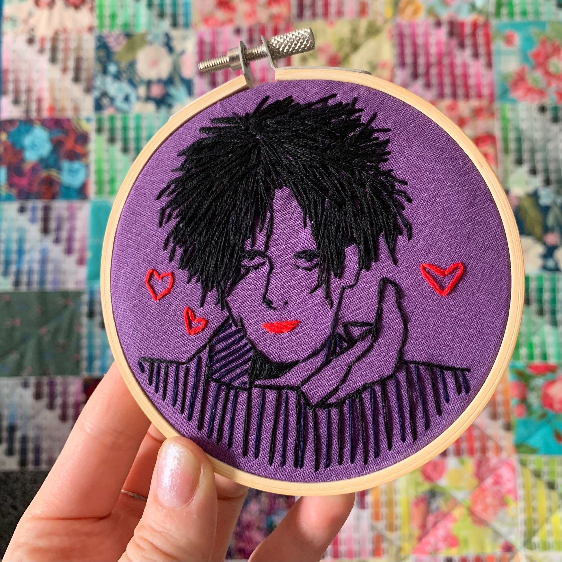 Robert Smith - Embroidery Hoop Wall Art - The Cure – Panic in Polkadots