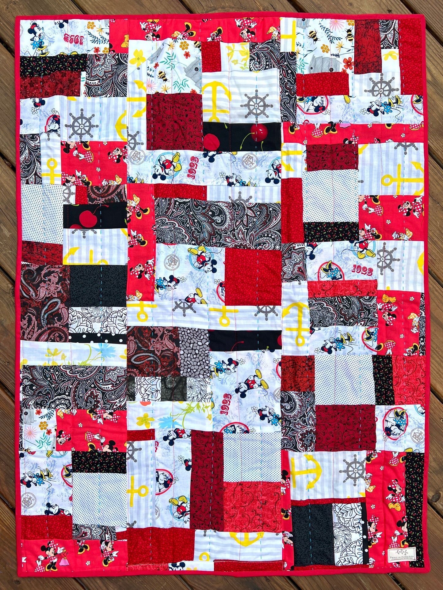 Mickey Minnie Baby Quilt patchwork design