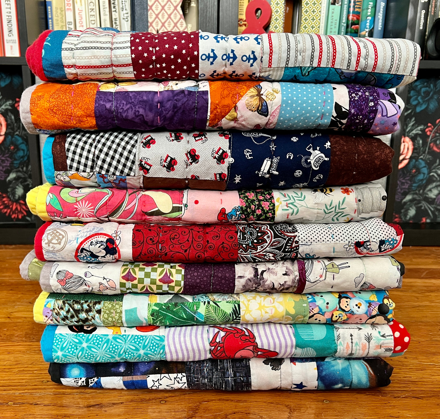 Pet/baby quilt, folded and stacked neatly