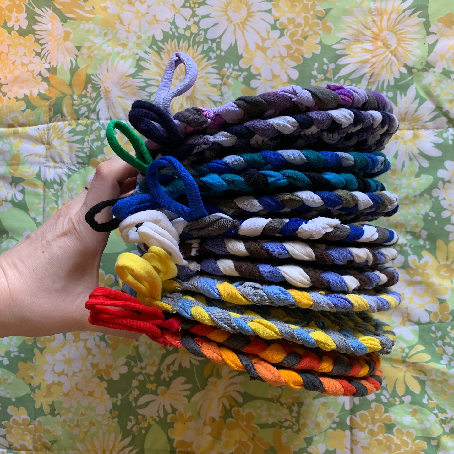 Trivets potholders hand braided