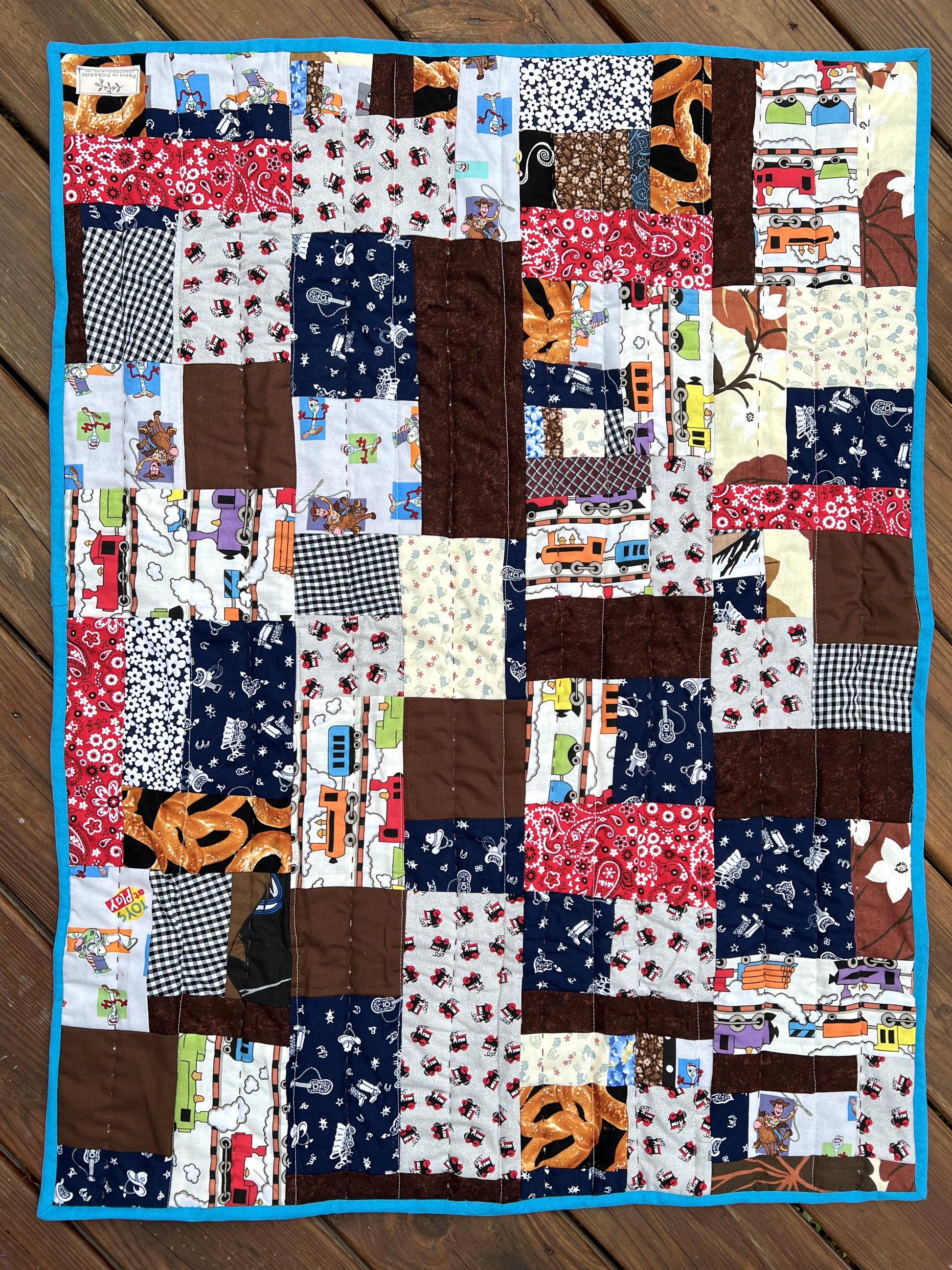 baby quilt cowboys and trains