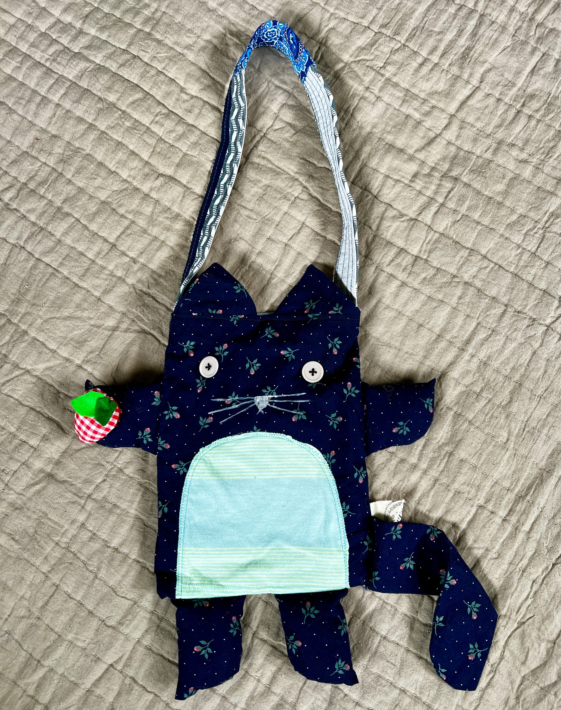 kitty tote bag navy floral