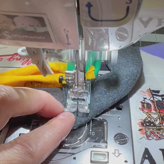 Sewing tshirt strips together for braiding