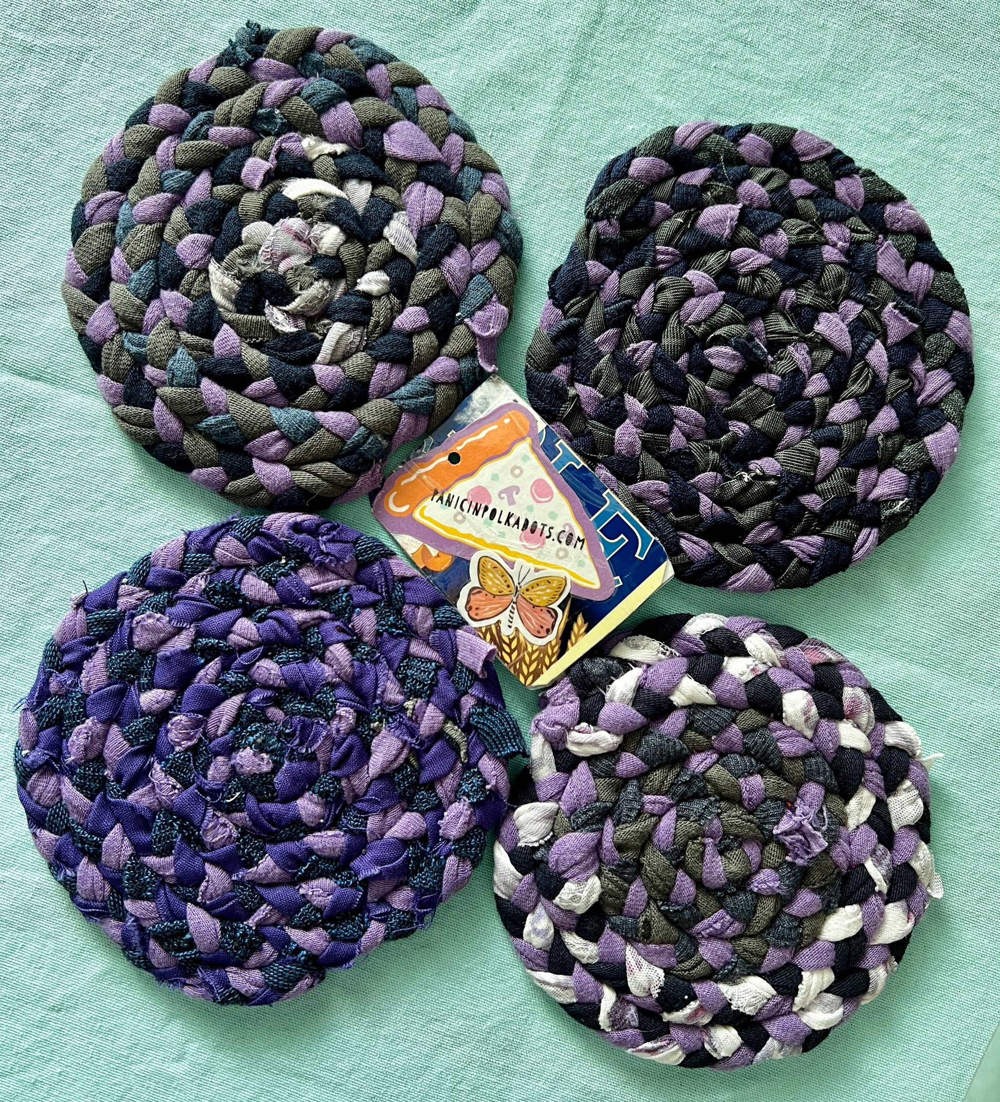 purple lavender coaster set of six