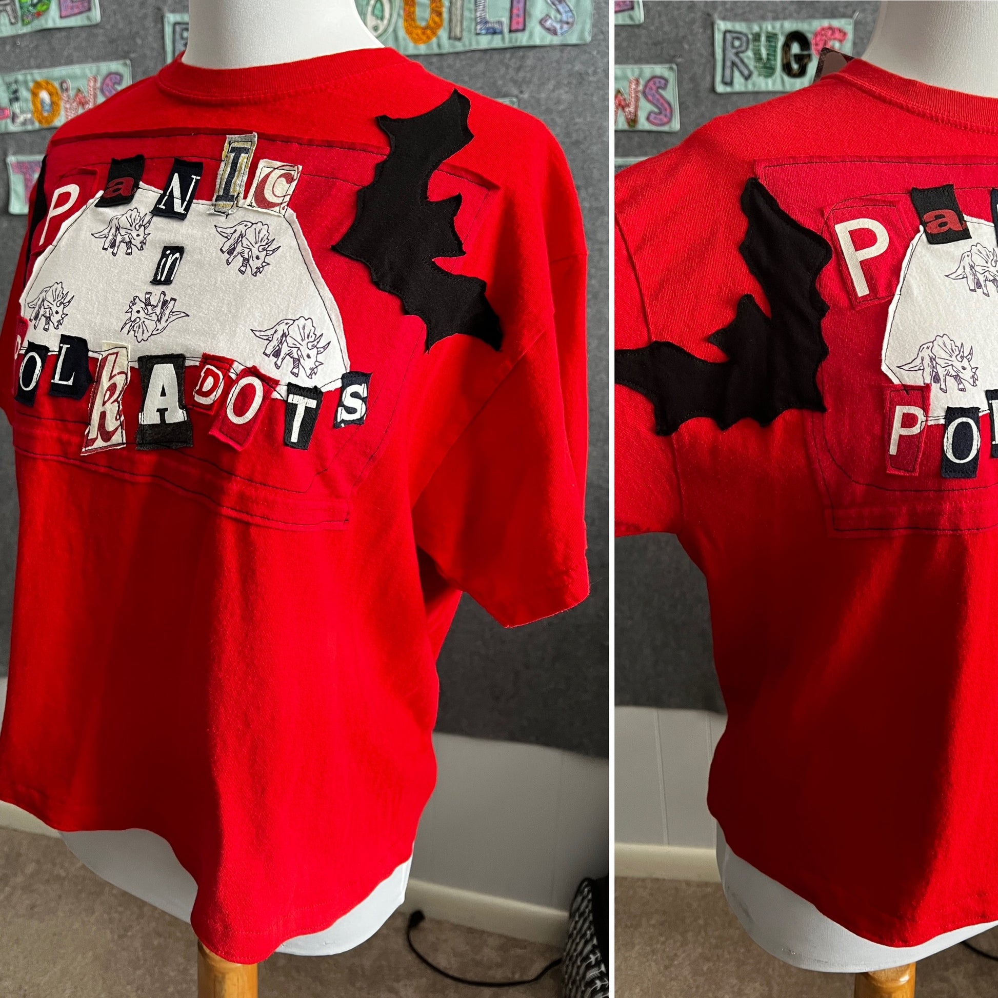 red dino shirt bats